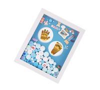 Handprint Picture Frame Keepsake Set Gift Footprint for Newborns | Acrylic Build, Wall-mountable or Standing Frame, Christening and Baptism Use, Golden Finish for Boys