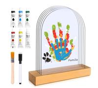 Handprint Set Family with Space for 5, Baby Handprint and Footprint Set, Finger Paints Children Non-Toxic