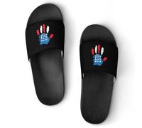 Handprint U.S.A Flag Unisex Summer Sliders Waterproof Beach Slippers Lightweight Anti Slip House Shoes