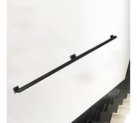 Handrail, Black Handrail for Stairs Square Pipe Staircase Steps Hand Railing Wall Mounted Railings Industrial Banister Grab Rail for External or Interiors Decoration Complete Kit