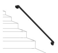 Handrail-Complete Kit. Industrial Wrought Iron Matte Black Pipe Stair Railing Kit,Bannister for Stairs,Corridor Home Banister Rail Stair Handrail/4Ft
