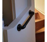 Handrail -Complete Kit. Professional Industrial Wrought Iron Matte Black Pipe Stair Railing Kit, Bannister for Stairs, Corridor Home Banister Rail Stair Handrail/1Ft