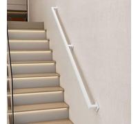 Handrail for Staircase, 30-600cm Metal Pipe Steps Grab Bars Hand Rail for Indoor Outdoor Stairs, Wall Mount Matte Banister Modern Anti-Slip for Bathroom Home Kindergarten Corridor(White,13.1ft/4m)