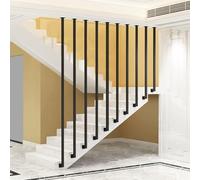 Handrail for Stairs,30-150cm Ceiling Wall Hand Rail Step Transitional Parapet Rails,L-Shaped Square Tube Wrought Iron Staircases Railing Black(135cm(4.4ft))