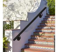 Handrail for Stairs Outdoor, Wall Mount Metal Wrought Iron Staircase Railing Brackets, Non-Slip Safety Hand Rails for Corridor/Indoor Stair/Kindergarten/Step/Deck(19ft/570cm)