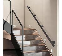 Handrail for Stairs Outside Steps, 1 2 3 4 5 6 Metres Hand Rail | Staircases Handrails Non-Slip Support Bar, Black Metal Wrought Iron Wall Mount Railing(18ft/540cm)