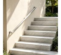 Handrail for Stairs, Stainless Steel Staircase Hand Railing, Bannister Rail Industrial Pipe Outdoor Safety Grab Handle Steps, Rails with Fittings Wall Mount(16.4ft/5m)