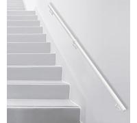 Handrail for Stairs, White Metal Galvanized Iron Staircase Banister Rails for Indoor & Outdoor Wall Mount Support, 30-600cm Safety Grab Bar Kit(100cm/39in)