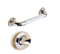 handrail Grab Rails,Handrails Bar Shower Bathroom Polished Chrome Stainless Steel Handrail with Nylon-Slip Grip Disabled Elderly Child for Bathtub Toilet/White/38Cm