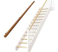 Handrail Kit - Wooden Pine Indoor Stair Railings Support for Elderly - 1ft-20ft Complete Home Installation Against Wall Corridor
