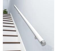 handrail Stair Handrails with Fittings End Caps White, Wooden Banister, Corridor Support Rod, Wall Handrail with Installation Kit, for Interior Corridor Villa Building Loft (Size : 400cm)