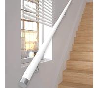 Handrail Stair Rails Brackets Handrails Steps Railings Staircase Mounts Railing Parts，1ft 20ft White Handrail Wooden Complete Kit for Indoor Stair Safety Round Wood Non Slip Banister Handrai
