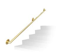 Handrail Staircase for Indoor/Outdoor Handrails For Stairs 1ft-20ft, Gold Hand Rails Banister For Indoor Outdoor, Non-Slip Staircases Railing Steps Support Rod Wall Stair Grab Bar Kit