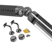 Handrail Stairs Black Clear Acrylic for, Wall Mount Grab Bars with Brackets & End Caps, Non-Slip Corridor Support Rails - 1m 2m 3m 3.5m 4m 6m
