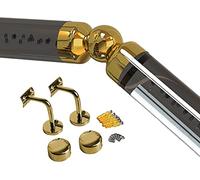 Handrail Stairs Black Clear Acrylic for, Wall Mount Grab Bars with Brackets & End Caps, Non-Slip Corridor Support Rails - 1m 2m 3m 3.5m 4m 6m