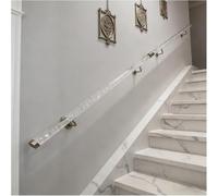 Handrail Stairs Clear Acrylic Handrail for Stairs, 3ft/4ft/5ft/6ft/10ft/12ft/14ft/20ft，Wall Mount Home Staircase Hand Rail with Stainless Steel Brackets(Silver,450cm(14.5ft))