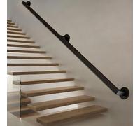 Handrail StairStairway Hand Rail Outdoor Railings Staircase Garden，Wrought Iron Ss Kit 18ft Complete S Banister with Multiple Length Options Metal Stairway Railing for Safety and Style