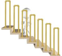 Handrails Balusters Handrail U-Shaped Balcony Guardrail Elderly Children's Support Poles for Stairs Porch Deck for Balconies Hallways(Gold,60cm/23.6 in)