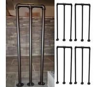 Handrails Balusters Handrail U-Shaped/M-Shaped, Industrial Black Iron Loft Pipe Handrail for Porch Deck, Indoor Outdoor for Balconies Hallways(M Shape-4 Pcs,55cm/21.6 in)