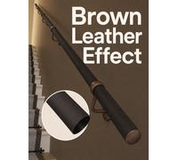 Handrails Direct Brown Leather Effect 1.2M Handrail System - Burcot With Antique Copper Fittings - Cuts To Size - 5Yr Guarantee