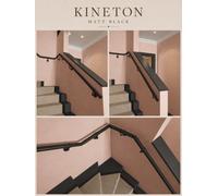 Handrails Direct Matt Black Single Winder 4.8M Handrail Kit - Kineton - Cuts To Size - 5Yr Guarantee