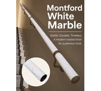 Handrails Direct Soft White Marble Effect 4.8M Handrail System With Antique Brass Fittings - Cuts To Size - 5Yr Guarantee