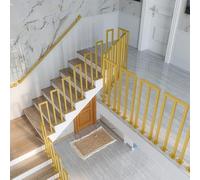 Handrails For Indoor/outdoor Steps - Metal Deck Railing - U/M Type Stairs Handrail, Non-Slip Transitional Handrail, Safety Support Bar For The Elderly, Loft Hallway Step Railing Kit(Gold-M,45CM(1.47FT
