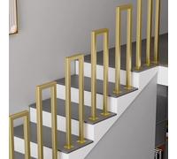 Handrails For Indoor/outdoor Steps - Metal Deck Railing - U/M Type Stairs Handrail, Non-Slip Transitional Handrail, Safety Support Bar For The Elderly, Loft Hallway Step Railing Kit(Gold-U,90CM(2.95FT
