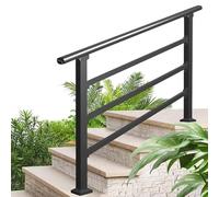 Handrails for Outdoor Step, Galvanized Steel Transitional Hand Rails for Home Corridor Porch Decking, Industrial Floor Mounted Banister, Adjustable Garden Railing(C,60cm/24inch)