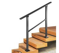 Handrails for Outdoor Steps, Fit 3 to 4 Steps, Indoor Transition Rails with Installation Kit, Black for Elderly, Garden, Garage, Porch, Slope(60cm/23.6in)