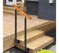 Handrails for Outdoor Steps｜Outside Stair Railing Fits 1 to 3 Steps Side Mount Staircase Handrail with Installation Kit｜Renmlion Grab Rail for Concrete Steps or Wooden Stairs(Height 95cm,100cm/40inch)