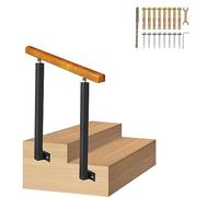 Handrails for Outdoor Steps Side Mount, 1-2 Steps Wrought Iron Stair Railing Adjustable Step Handrail with Installation Kit, Porch Railing Wooden Hand Rail (Color : Height 85cm, Size : 120cm/47inch