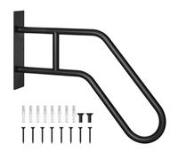 Handrails for Outdoor Steps, Wall Mount Metal Hand Rail 1-3 Steps Non-Slip Safety U-Shape Grab Bars Handrails Stair Railing Indoor for Kids, Pregnant Women, Elderly, Disabled