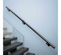 Handrails for Stairs, 1 2 3 4 5 6 metres Black/White Bannister Rail for Stairs Handrail, Wall Mounted Safety Hand Rails with Fittings, Round Pipe Stair Railing for Indoor Outdoor(Black,4ft/120cm)