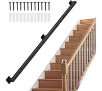 Handrails for Stairs, 1ft~20ft Complete Kit, 1m 1.5m 2m 2.5m 3m Staircase Safety Hand Rails, Wall Mounted Non-Slip Industrial Wrought Iron Banister Railing(20ft/600cm)
