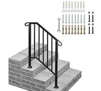 Handrails for Stairs, Durable Wrought Iron Railings Handrails, Outdoor Hand Rail for Outdoor Steps, Garden Exterior Staircases & House Entrance, Easy Install Safety Staircase Rails (for 2-3 Steps)
