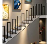 Handrails for Stairs【ERRTSDB Handrails for Outdoor Steps, 95CM-Right Angle, Black】 U-Shaped Stair Rail, Adjustable Metal Railing Indoor & Outdoor for Attic, Porch, Outdoor