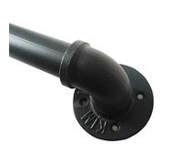 Handrails for Stairs, or Steps, Stairs Railing Black Matte Metal Wrought Iron, Staircases Banister Rail Direct to Stairwell Door-House/17Ft