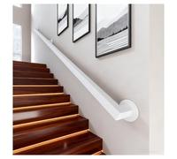 Handrails for Steps Or Stairs, Customizable from 30-600cm, Wall-Mounted Stair Rail, Corridor Support Rods, Metal Square Tube Designs(White,150cm(2 * 75cm))