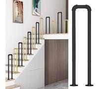 Handrails Stair Spindle Black Heavy Duty Step Grab Rails,Elderly Children's Support Poles,Outdoor Porch Handrails U Shaped for Balconies Hallways(Black,55cm/21.6 in)