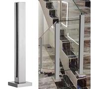 Handrails Stair Spindle Glass Railing Post Square, 60cm-130cm Tall, Deck Railing System for Platform Loft Mall Terrace for Balconies Hallways(End Post,Height 150cm/59in)