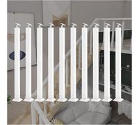 Handrails Stair Spindle White Balusters Square Metal Railing for Deck/Steps/Garden/Outdoor, Adjustable Connector for Square Handrails for Balconies Hallways(10Pack,60cm/23.6in)