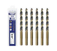 Handree 11/32" Stepped Point Drill Bits 6Pcs, W4 HSS Titanium Coated, No Pilot Hole Needed, 3-Flat Shank Jobber Length for Impact Driver, Metal/Steel/Acrylic Drilling, MRO & DIY