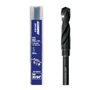 Handree 1pc 47/64" Reduced Shank Drill Bit, Silver & Deming HSS Black Oxide, 135째 Split Point for Industrial Metal/Wood/Plastic Drilling