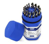 Handree 29 Pieces HSS W4 Stepped Point Drill Bit Set 1/16"-1/2", Jobber Length, Gold and Black 3-Flat Shank for Metal, Steel & Acrylic - No Pilot Hole Needed - Industrial, MRO & DIY Use