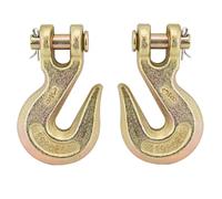 HANDRERLEE 2 PCS 3/8" Chain Hooks, Grade 70 Heavy Duty Clevis Grab Hook for Trucking Towing & Industrial Chains-26,000 lb Load Capacity