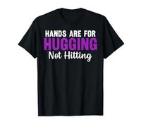 Hands are for Hugging Not Hitting Purple Domestic Violence T-Shirt