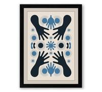 Hands Around Centre Geometric Framed Wall Art Print A2 (59.4×42cm) Black, Wall Decor for Living Room, Bedroom, Office & Home, Ready to Hang, Art Gift