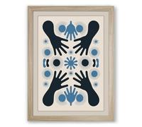 Hands Around Centre Geometric Framed Wall Art Print A2 (59.4×42cm) Oak, Wall Decor for Living Room, Bedroom, Office & Home, Ready to Hang, Art Gift
