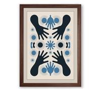 Hands Around Centre Geometric Framed Wall Art Print A2 (59.4×42cm) Walnut, Wall Decor for Living Room, Bedroom, Office & Home, Ready to Hang, Art Gift